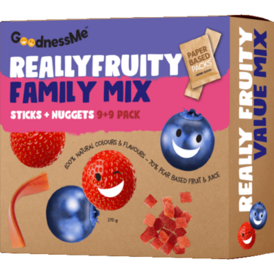 GoodnessMe Really Fruity Family Mix Stickes & Nuggets Snack 270g