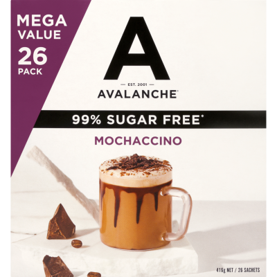 Avalanche 99% Sugar Free Mochaccino Coffee Sachets 26 x 16g