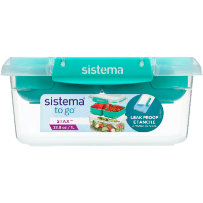 Sistema Stax To Go 1L Rectangle Container 1pk