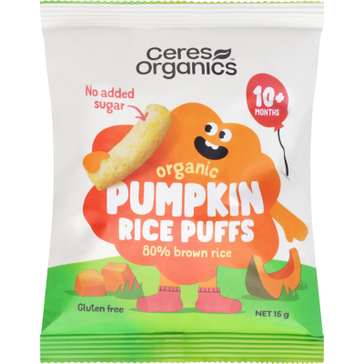 Ceres Organics Pumpkin Baby Rice Puffs 10+ Months 15g