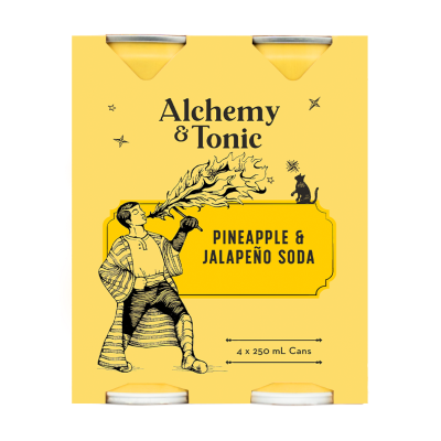 Alchemy & Tonic Pineapple & Jalapeno Soda Water 4 x 250ml