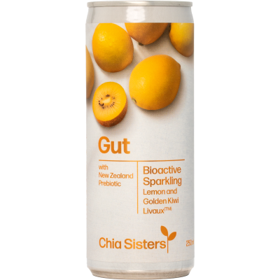 Chia Sisters Gut Lemon & Golden Kiwifruit Sparkling Drink 250ml