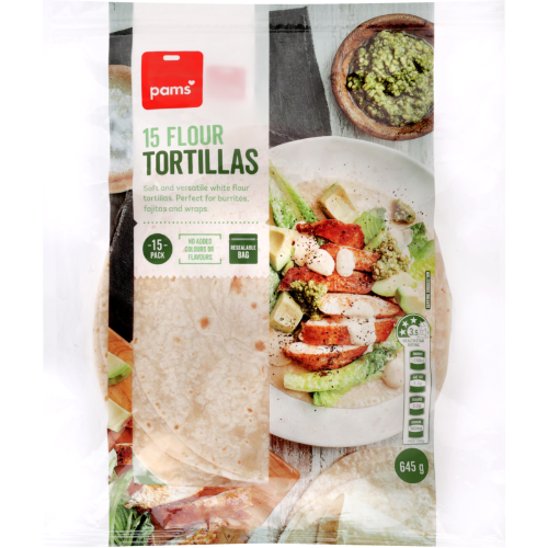 Pams White Tortillas 645g