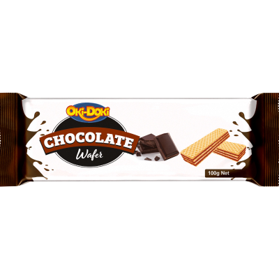 Oki Doki Chocolate Flavoured Wafers 100g