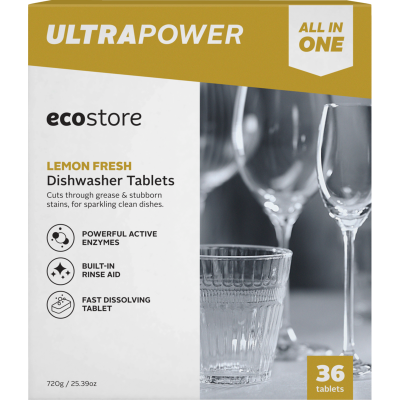 Ecostore Ultra Power Lemon Fresh Dish Washer Tablets 36pk
