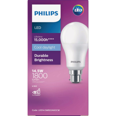 Philips LED Cool Daylight 14.5W 1800 Lumen Bayonet Bulb 1pk