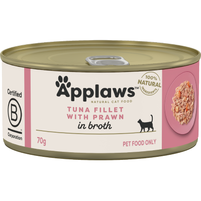 Applaws Tuna Fillet With Prawn In Broth Wet Cat Food 70g