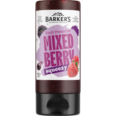 Barker's Mixed Berry Squeezy Fruit Preserve 290g