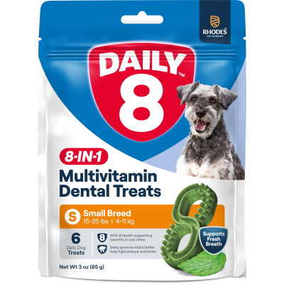 Daily 8 Small Breed 8-In1 Multivitamin Dental Treats 85g