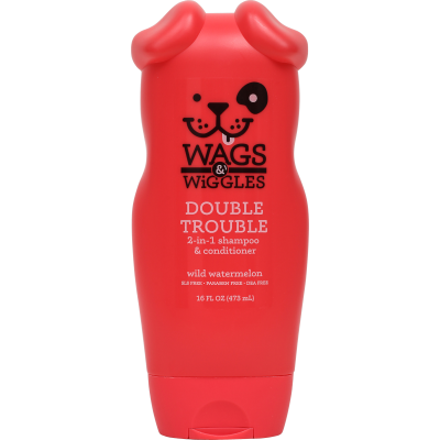 Wags & Wiggles Wild Watermelon Double Trouble 2-in-1 Dog Shampoo & Conditioner 473ml