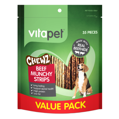 VitaPet Chewz Beef Munchy Strips 35pk