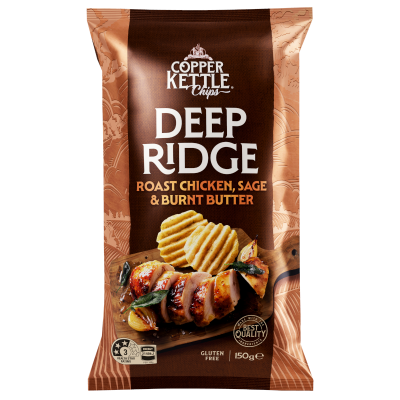 Copper Kettle Deep Ridge Roast Chicken Sage & Burnt Butter Potato Chips 150g
