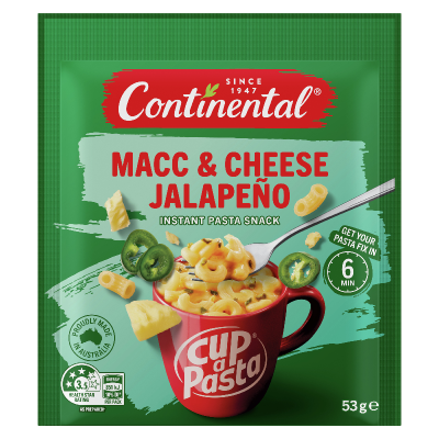 Continental Macc & Cheese Jalapeno Instant Pasta 53g
