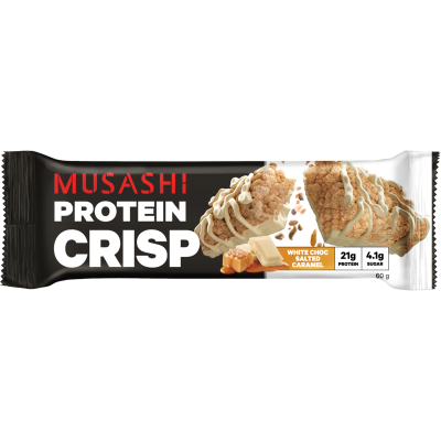 Musashi White Choc Salted Caramel Protein Crisp Bar 60g