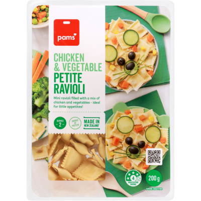 Pams Chicken & Vegetable Petite Ravioli 200g