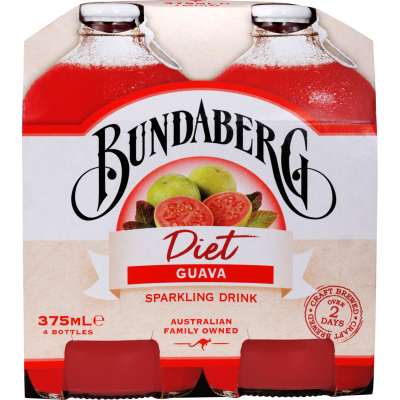 Bundaberg Diet Guava Sparkling Drink 4 x 375ml