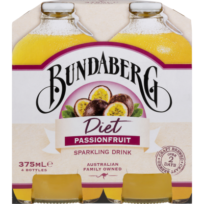 Bundaberg Diet Passionfruit Sparkling Drink 4 x 375ml