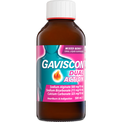 Gaviscon Dual Action Mixed Berry Heartburn & Indigestion Relief Liquid 500ml