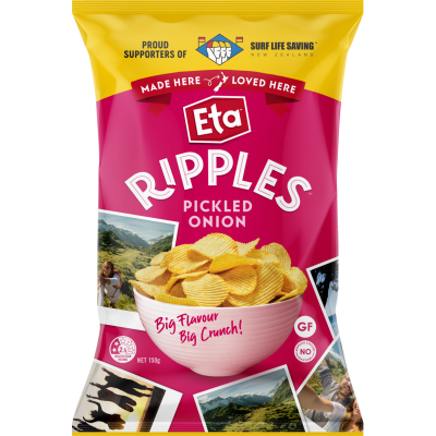 Eta Ripple Cut Pickled Onion Potato Chips 150g