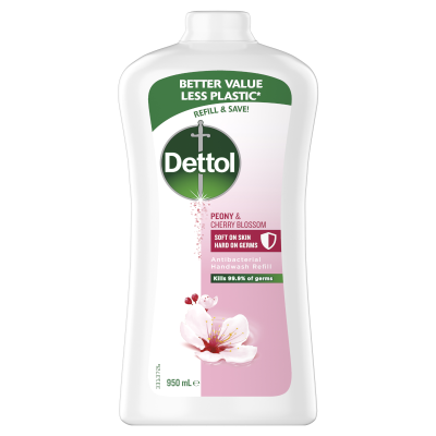 Dettol Peony & Cherry Blossom Antibacterial Liquid Hand Wash Refill 950ml