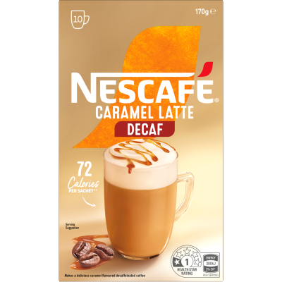 Nescafe Caramel Latte Decaf Coffee Sachets 170g