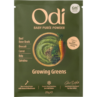 Odi Growing Greens Puree Powder Baby Food 6m+ Smooth 20g