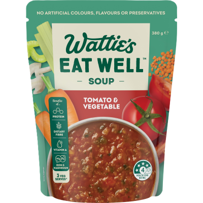 Wattie's Eat Well Tomato & Vegetable Soup 380g