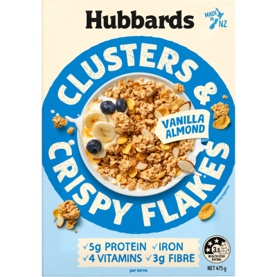 Hubbards Vanilla & Almond Clusters & Crispy Flakes 475g