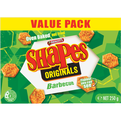 Arnott's Shapes Originals Barbecue Crackers 250g