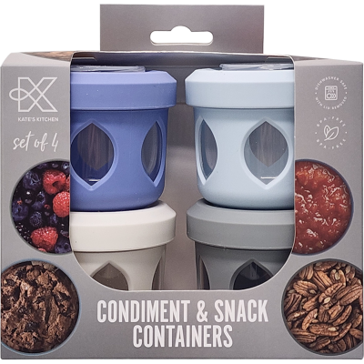 Kates Condiment & Snack Containers 4pk
