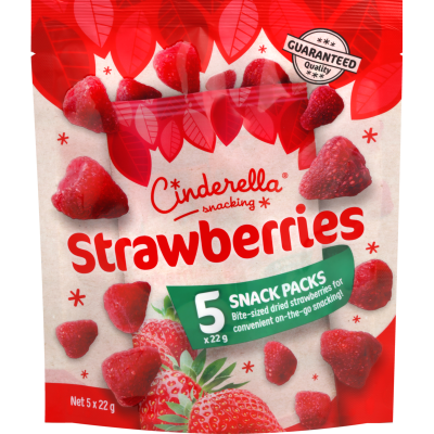 Cinderella Dried Strawberry Snacks 5 x 22g