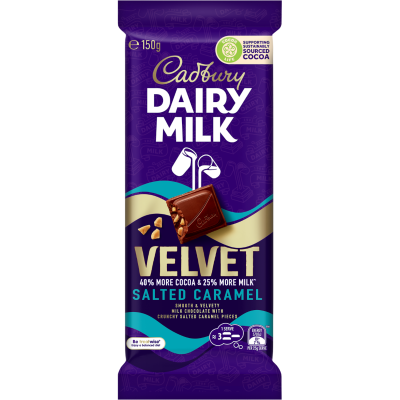 Cadbury Dairy Milk Velvet Salted Caramel Chocolate Block 150g