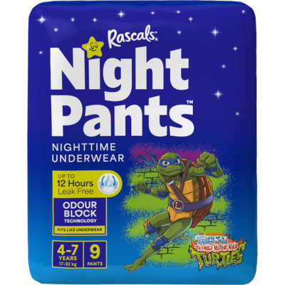 Rascals TMNT Night Pants Size 8 (4-7 Years) 9pk
