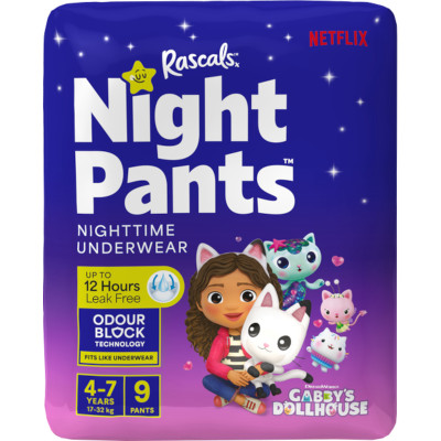 Rascals Gabbys Doll House Night Pants Size 8 (4-7 Years) 9pk