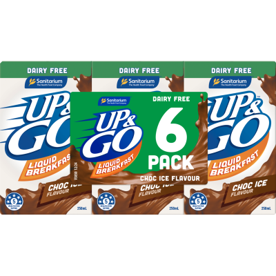 Sanitarium Up & Go Dairy Free Choc Ice Flavour Liquid Breakfast 6 x 250ml