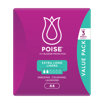Poise Extra Long Liners 44pk