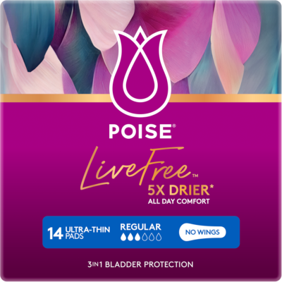 Poise LiveFree Regular Ultra-Thin Pads 14pk