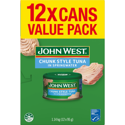 John West Chunk Style Tuna in Springwater 12 x 95g