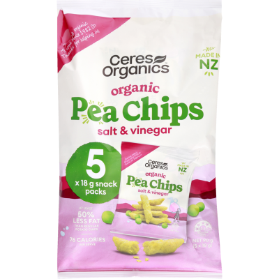 Ceres Organics Salt & Vinegar Pea Chips 5 x 18g