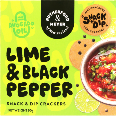 Rutherford & Meyer Lime & Black Pepper Snack & Dip Crackers 90g