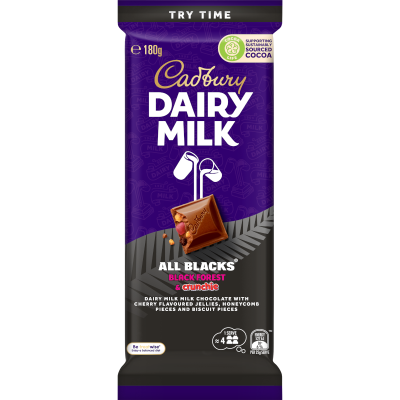 Cadbury Dairy Milk Black Forest Crunchie Chocolate Block 180g