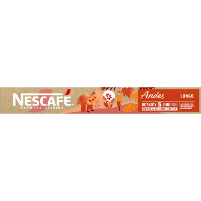 Nescafe Farmers Origins Andes Lungo Nespresso Intensity 5 Compatibles Coffee 10 x 4.4g