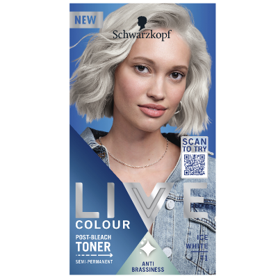 Schwarzkopf Live Colour Post Bleach Toner Ice White T1 Hair Colour 1pk