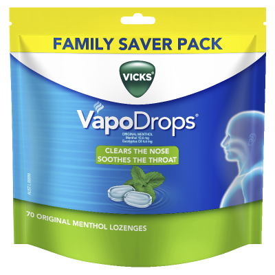 Vicks VapoDrops Original Menthol Lozenges 70pk