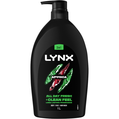 Lynx Africa All Day Fresh + Clean Feel Body Wash 1l
