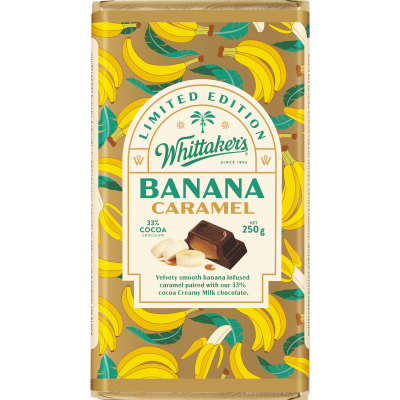 Whittaker's Banana Caramel Milk Chocolate Block 250g