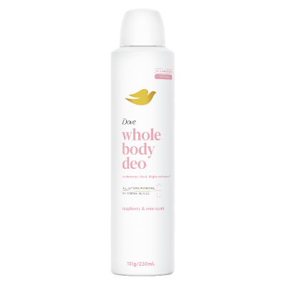 Dove Raspberry & Rose Scent Whole Body Deodorant Aerosol 230ml