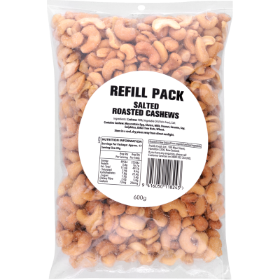 Salted Roasted Cashews Refill Pack 600g
