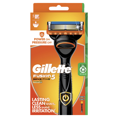 Gillette Fusion 5 Sensitive Razor And 1 Cartridge 2pk