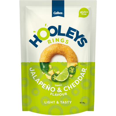 Calbee Hooleys Tangy Jalapeno & Cheddar Flavour Chips 90g